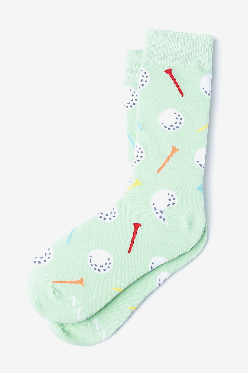 Golf Balls and Tees Light Green Women's Sock Photo (0)