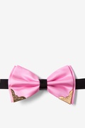 Metal-Tipped Light Pink Pre-Tied Bow Tie Photo (0)