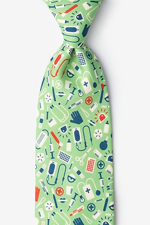 Medical Supplies Lime Green Tie