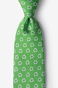 Recycling Symbol Lime Green Tie Photo (0)