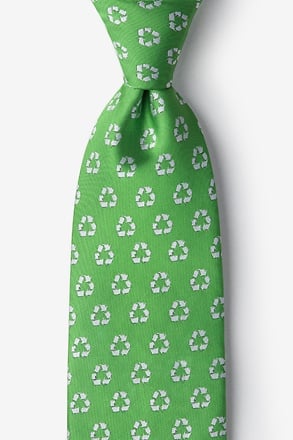 Recycling Symbol Lime Green Tie