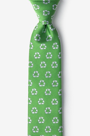 _Recycling Symbol Lime Green Tie For Boys_