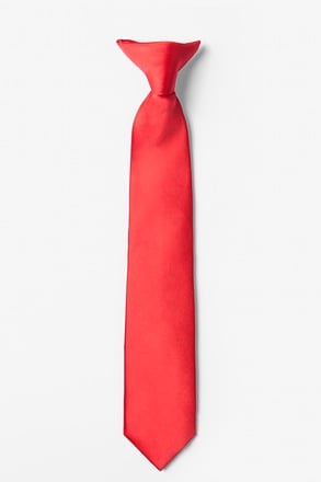Lust Red Clip-on Tie For Boys
