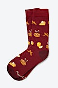 Apple of My Pie Maroon His & Hers Socks Photo (1)