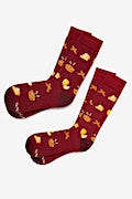 Apple of My Pie Maroon His & Hers Socks Photo (2)