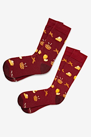 Apple of My Pie Maroon His & Hers Socks