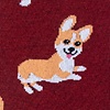 Maroon Carded Cotton Corgi Gang Medium-Large Sock