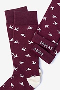 Flying Bird Maroon Sock Photo (2)