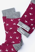 Flying Bird Maroon Women's Sock Photo (1)