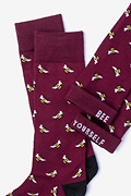 Bee Maroon Sock Photo (1)