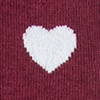 Maroon Carded Cotton Love Hearts Women's Sock