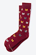 Not Kitten Maroon His & Hers Socks Photo (1)