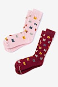 Not Kitten Maroon His & Hers Socks Photo (0)