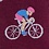 Maroon Carded Cotton Spin Cycle Bicycle Race Small-Medium Sock
