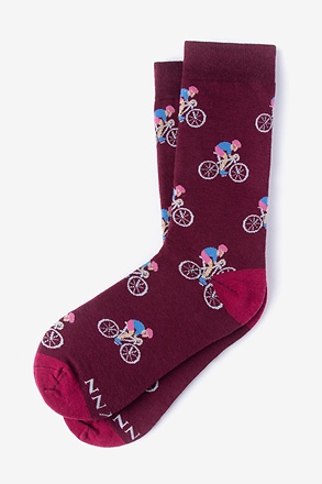 Spin Cycle Maroon Women's Sock