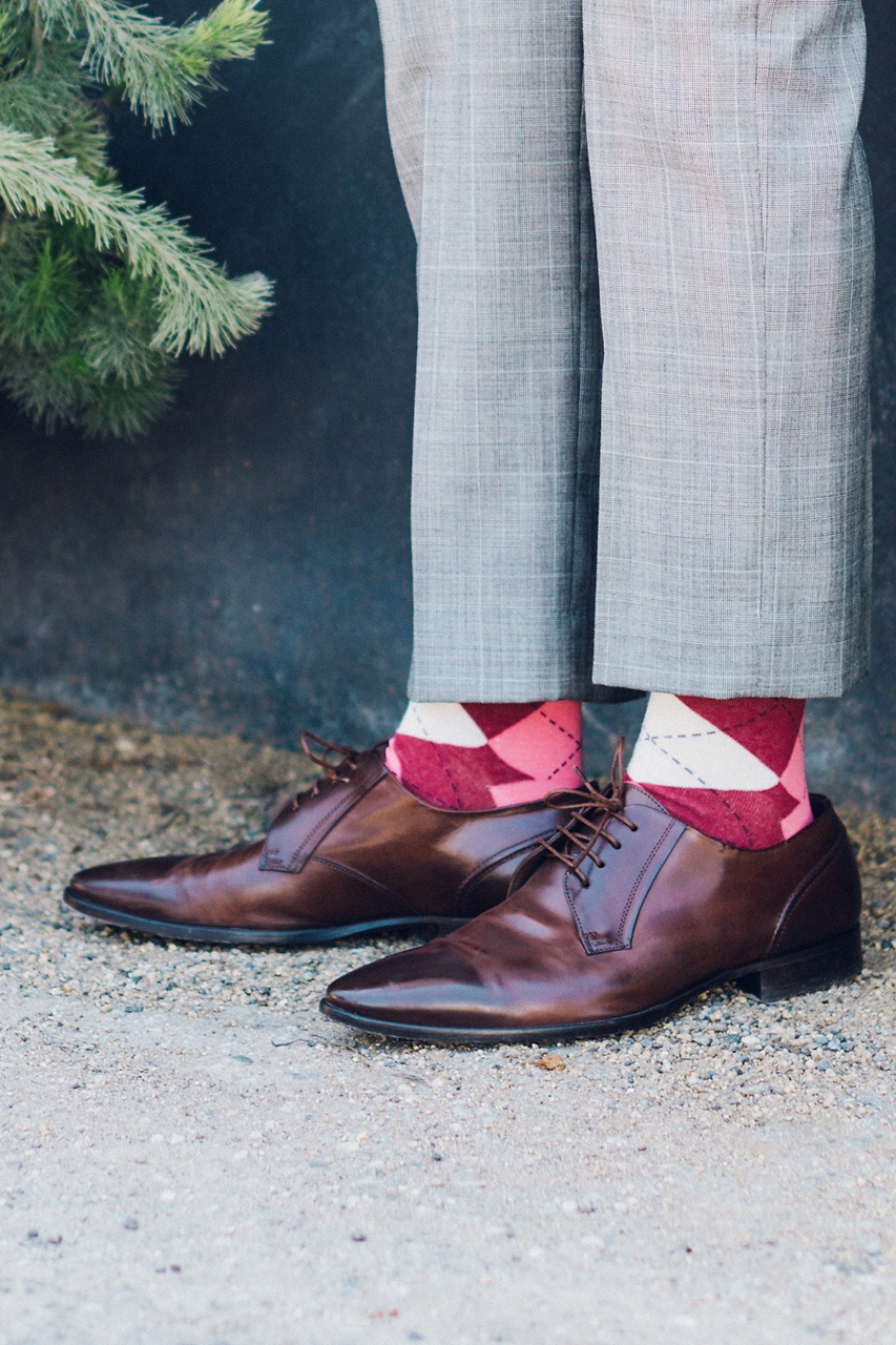 Maroon Argyle Dress Socks