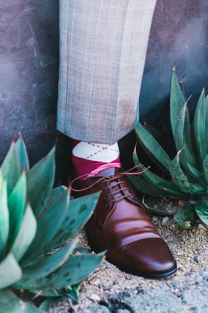 Maroon Argyle Dress Socks