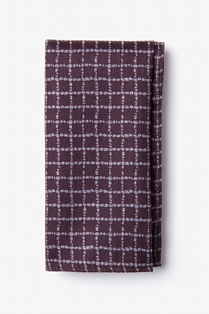 _Glendale Maroon Pocket Square_