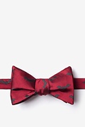 Bats Maroon Self-Tie Bow Tie Photo (0)