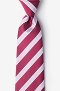 Jefferson Stripe Maroon Extra Long Tie Photo (0)