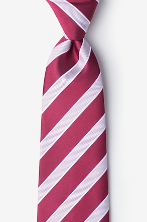 _Jefferson Stripe Maroon Extra Long Tie_