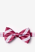 Jefferson Stripe Maroon Pre-Tied Bow Tie Photo (0)