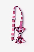 Jefferson Stripe Maroon Pre-Tied Bow Tie Photo (1)