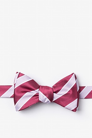 Jefferson Stripe Maroon Self-Tie Bow Tie