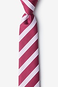 Jefferson Stripe Maroon Skinny Tie Photo (0)