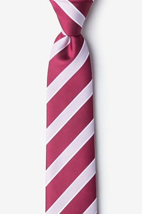 _Jefferson Stripe Maroon Tie For Boys_