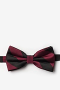 Maroon & Black Stripe Pre-Tied Bow Tie Photo (0)