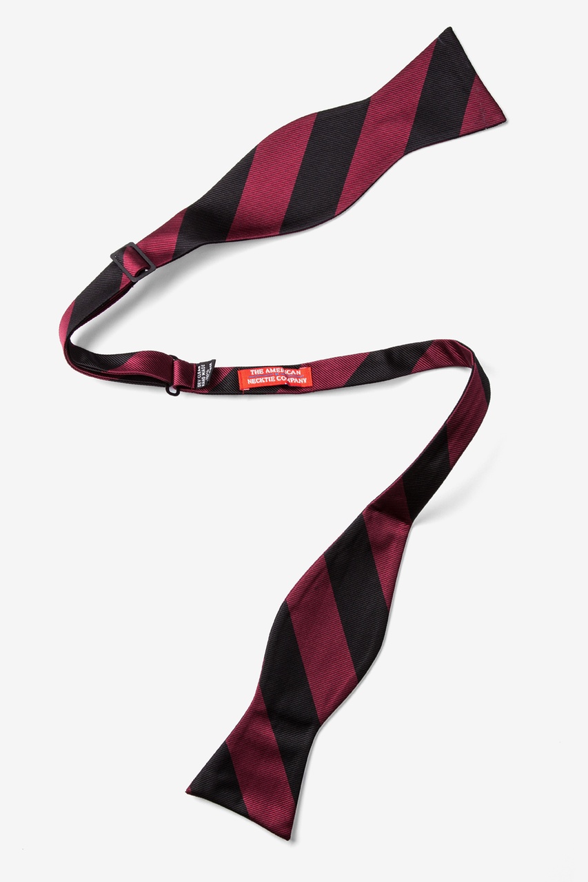 Maroon & Black Stripe Self-Tie Bow Tie Photo (1)