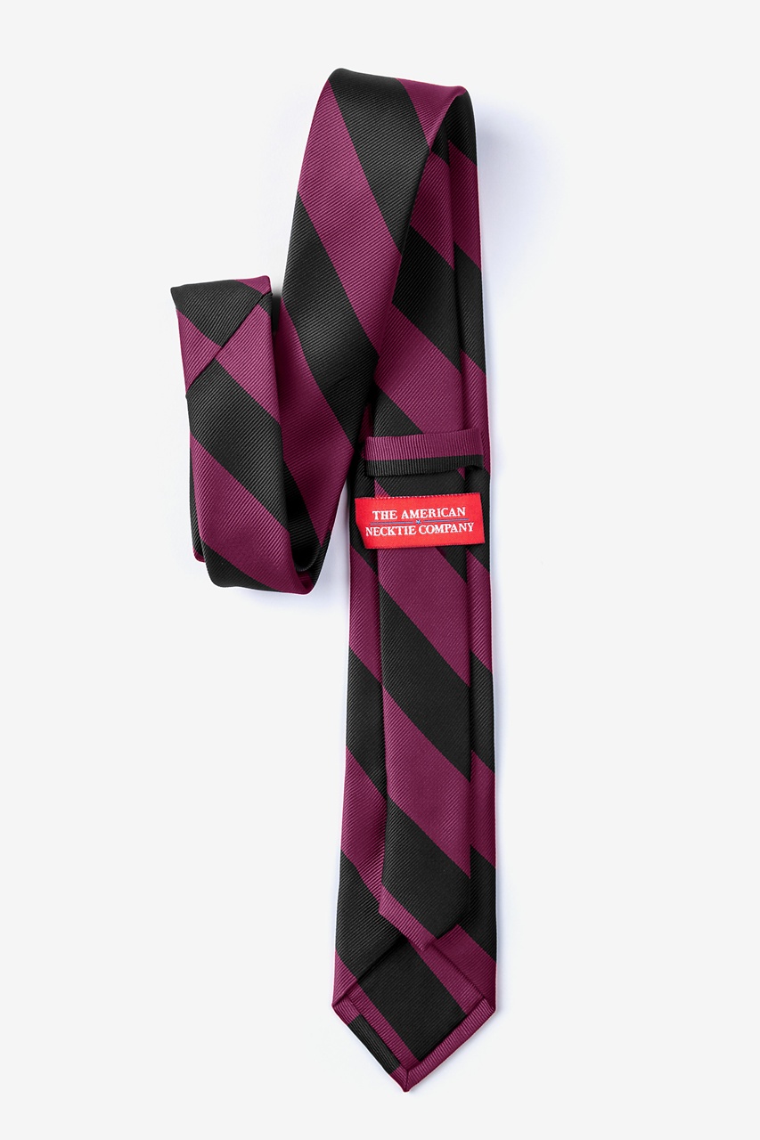 Maroon & Black Stripe Skinny Tie Photo (1)