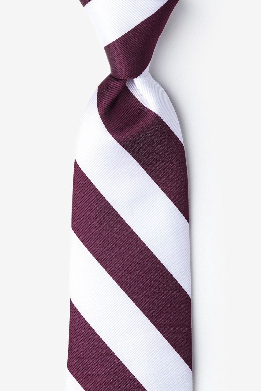 Maroon & White Stripe Tie