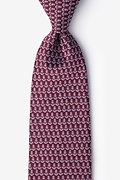 Small Anchors Maroon Extra Long Tie Photo (0)