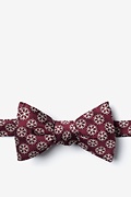 Snowflakes Maroon Self-Tie Bow Tie Photo (0)