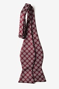 Snowflakes Maroon Self-Tie Bow Tie Photo (1)