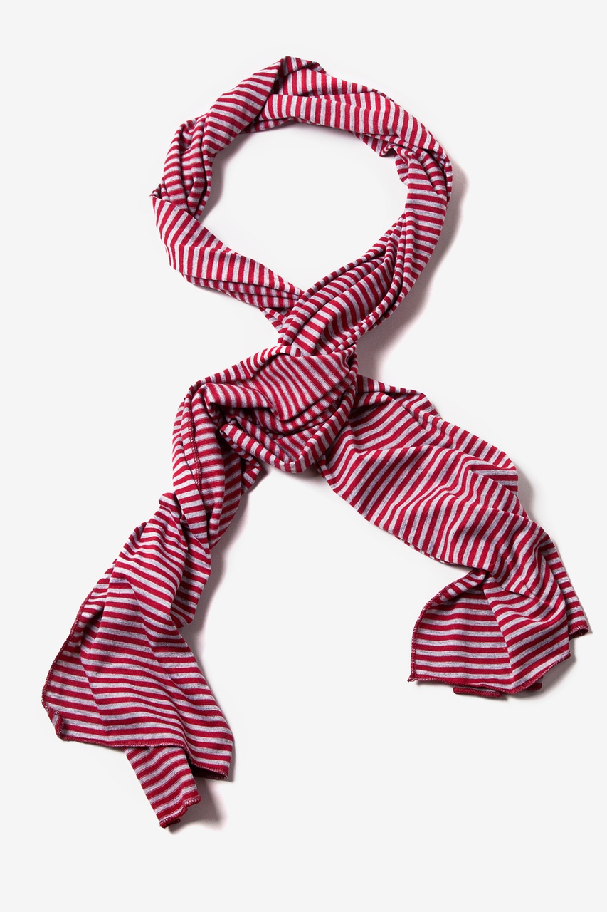 Maroon Candy Stripe Scarf | Striped Scarves | Scarves.com