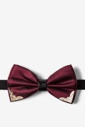 Metal-Tipped Maroon Pre-Tied Bow Tie Photo (0)