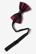 Metal-Tipped Maroon Pre-Tied Bow Tie Photo (1)
