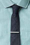Brando Matte Silver Tie Bar Photo (2)
