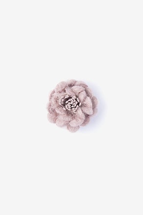 Rustic Yarn Flower Mauve Lapel Pin