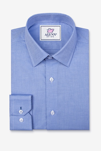 Elijah Dress Shirt by Alynn - Medium Blue Cotton Elijah Dress Shirt by Alynn - Medium Blue Cotton