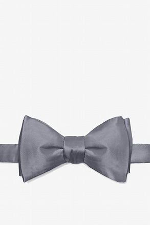 Medium Gray Self-Tie Bow Tie