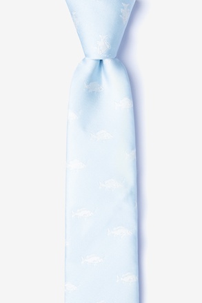 Fish Mineral Blue Skinny Tie