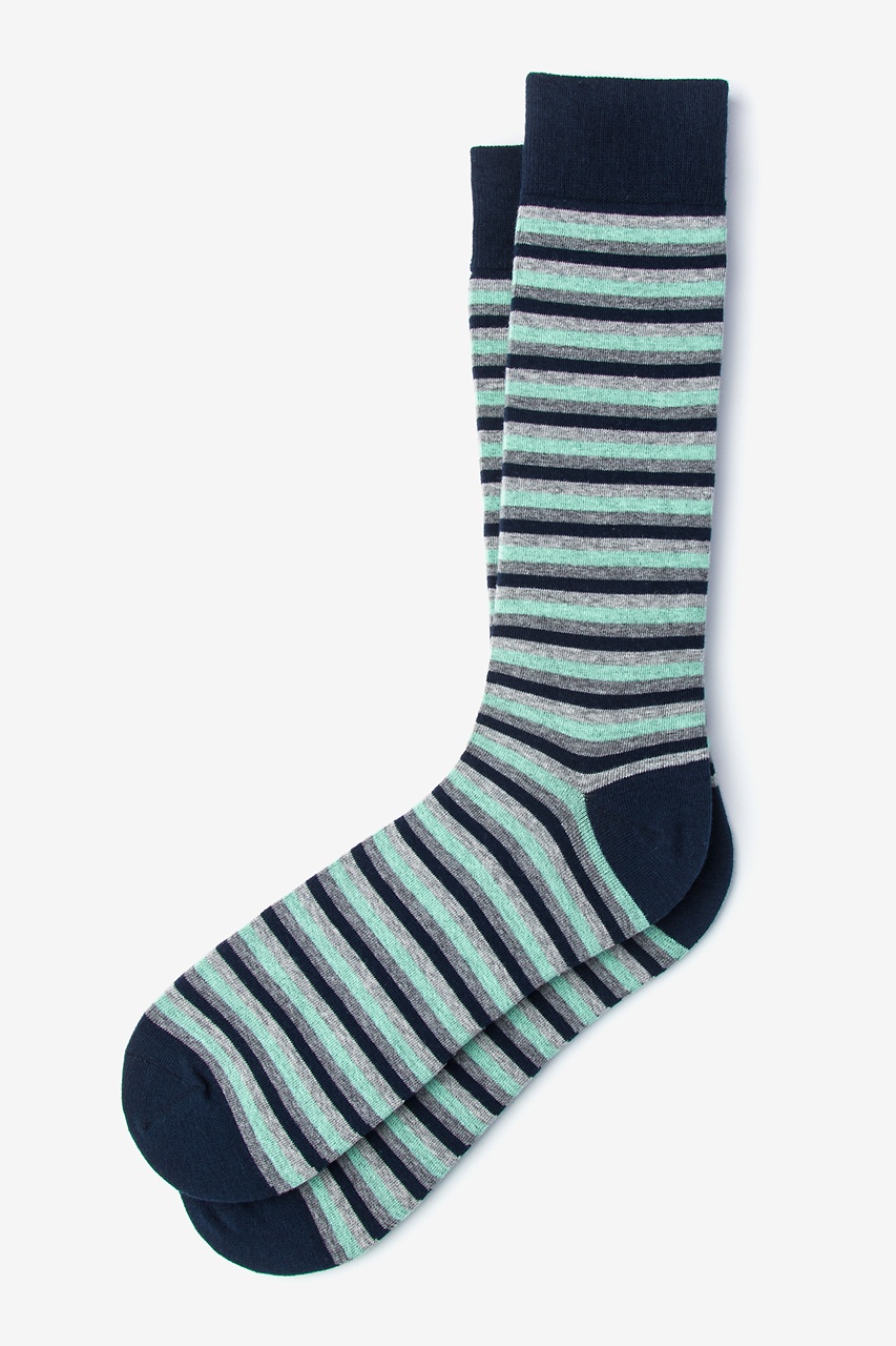 Mint Green Carded Cotton Alexander Sock | Ties.com