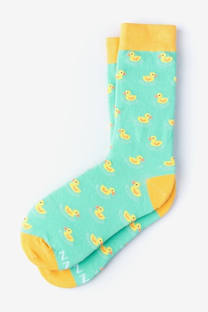 _Rubber Duck Mint Green Women's Sock_