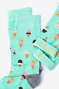 Ice Cream Cone Mint Green Women's Sock Photo (1)