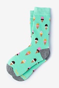 Ice Cream Cone Mint Green Women's Sock Photo (0)