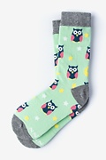 Owl Mint Green Women's Sock Photo (0)